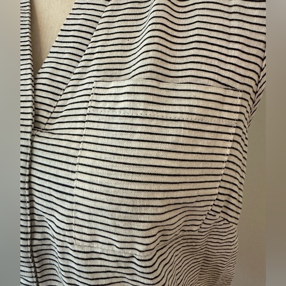 Kenar linen blend striped blouse shirt sleeveless medium - Picture 3 of 5